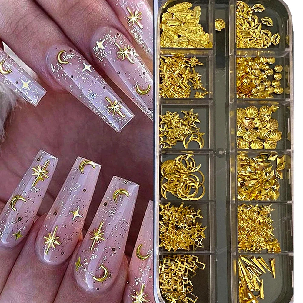 Nature Nail Charms – Metallic Deko