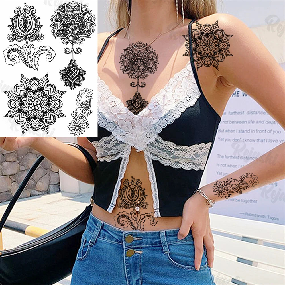 Festival-Tattoo Mandala – Temporärer Körperschmuck