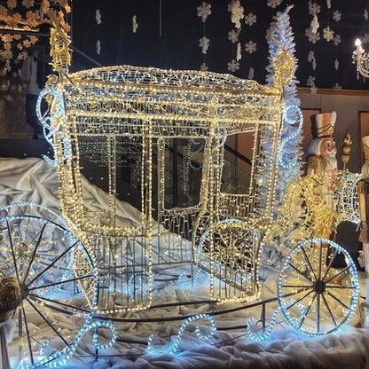 LED Pferdekutsche – Outdoor Weihnachts-Skulptur
