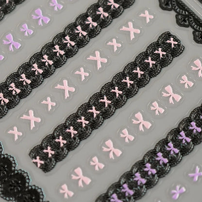 Nail Sticker – Schleifen & Spitzen-Look