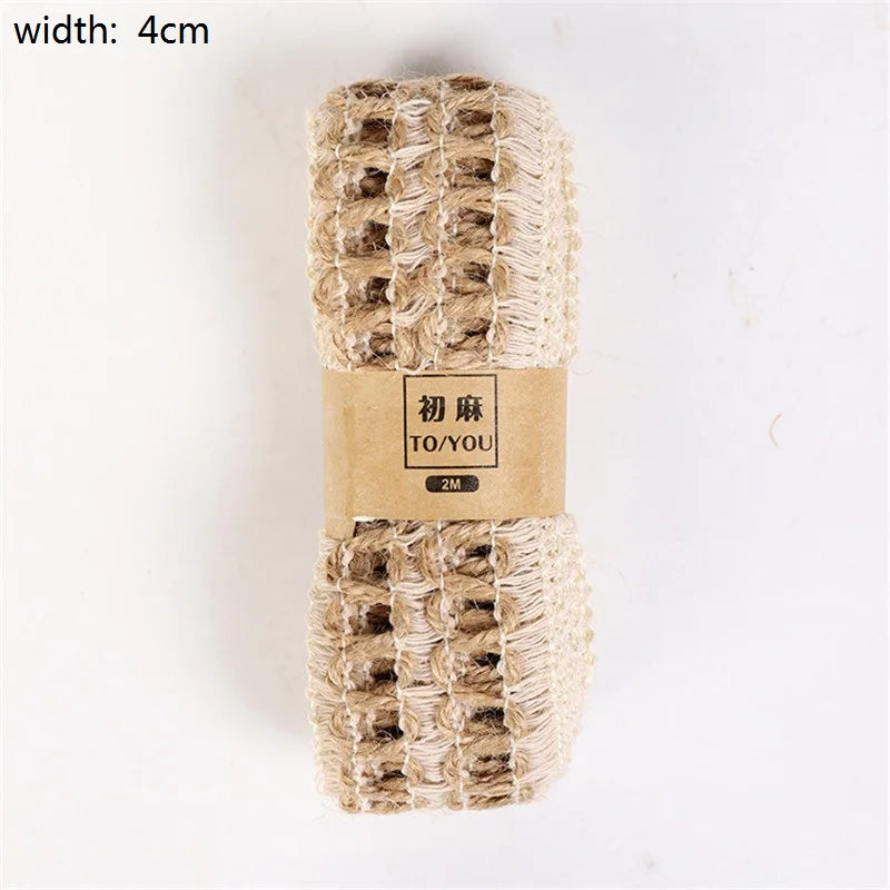 Juteband mit Spitze – Weihnachtsdekoration