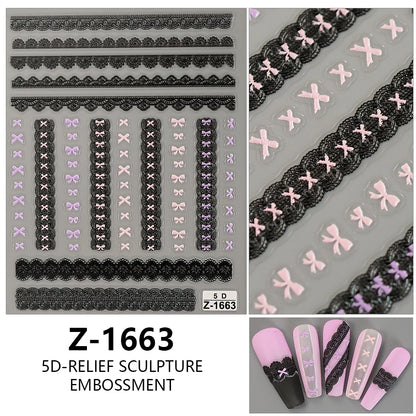 Nail Sticker – Schleifen & Spitzen-Look