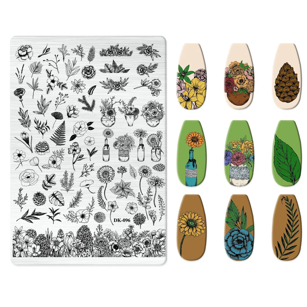 Nailart-Stempelplatte –  grenzenlose Designs - sunny.side-Productions