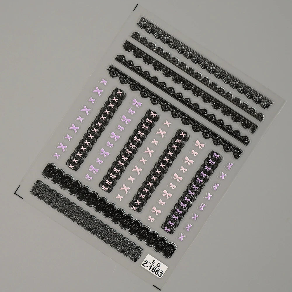 Nail Sticker – Schleifen & Spitzen-Look