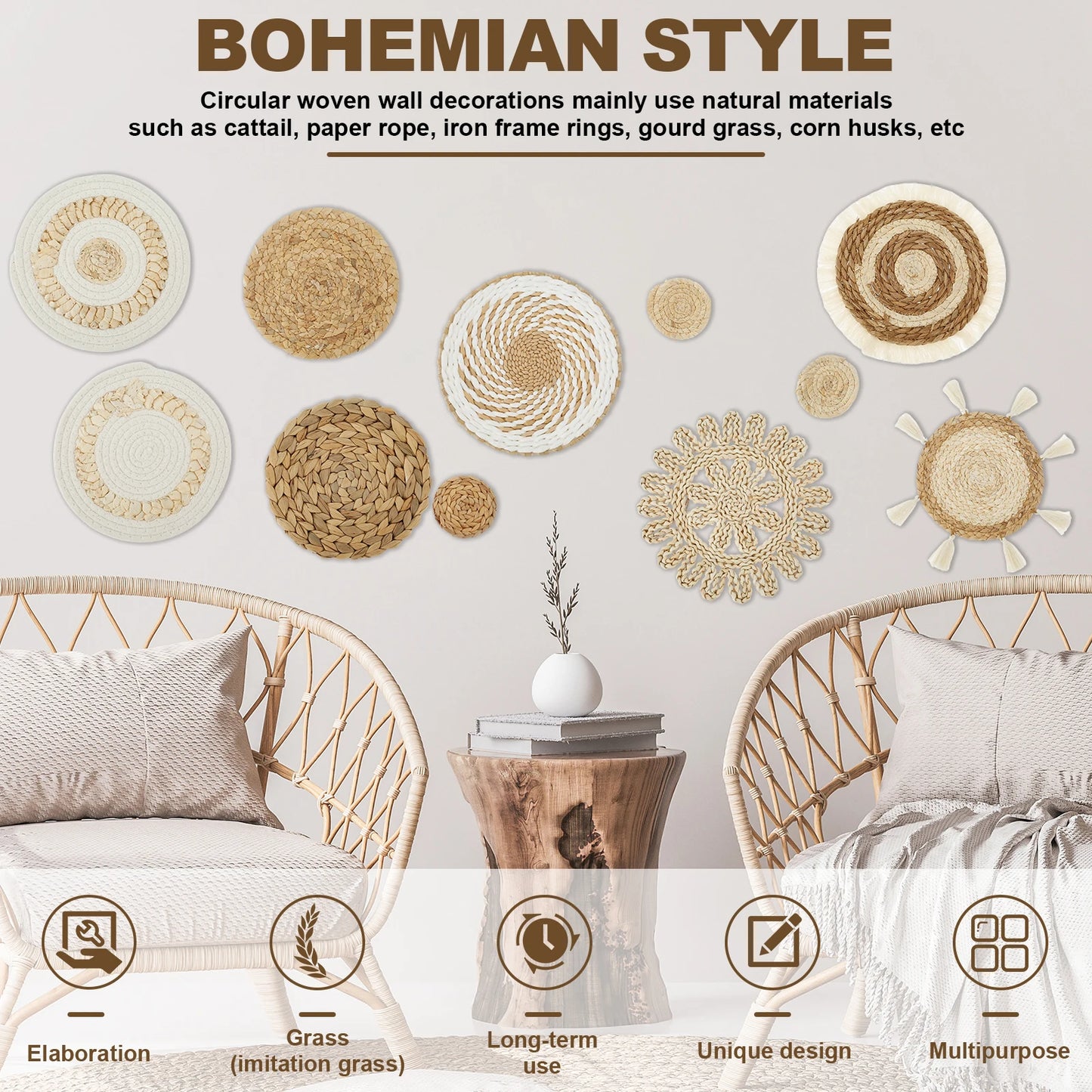 Wandkorb-Set – Natürlich & ausdrucksstark