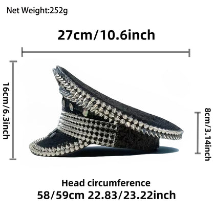 Festival Cap mit Strass & Nieten