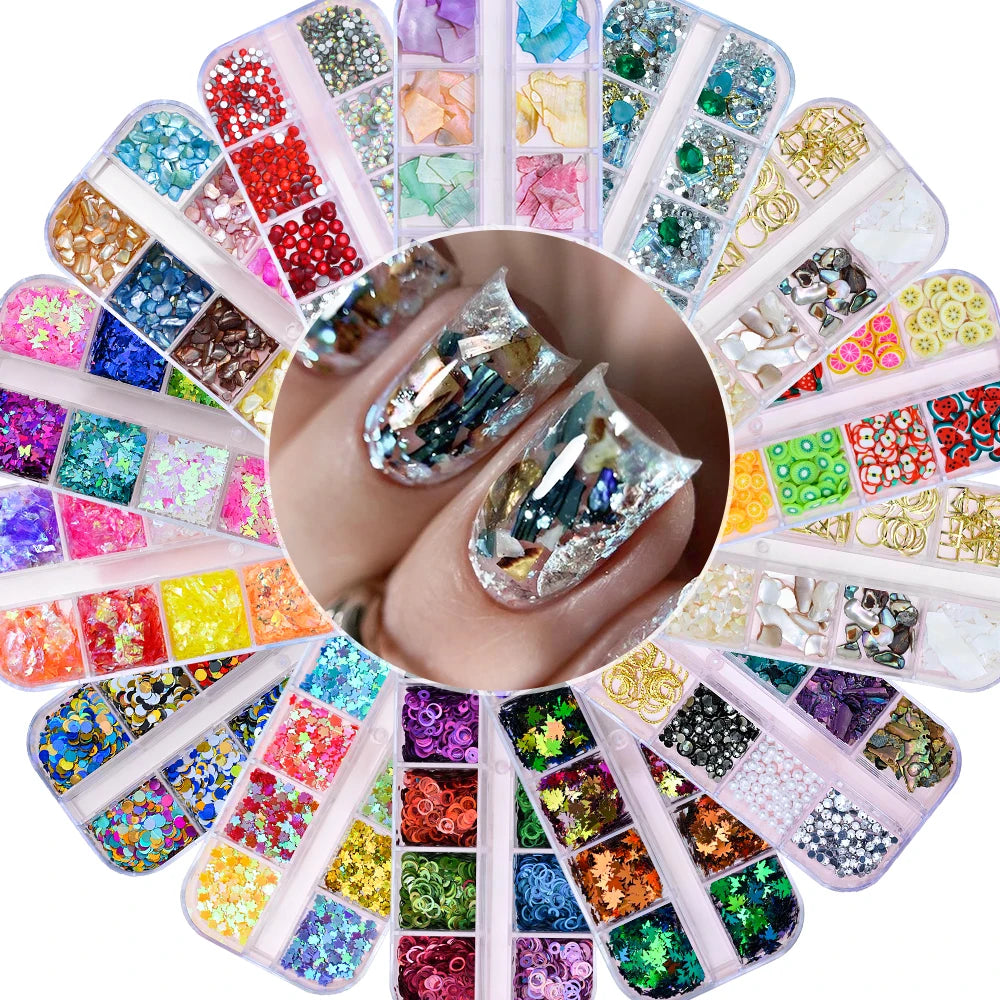 Nature Nail Charms – Metallic Deko
