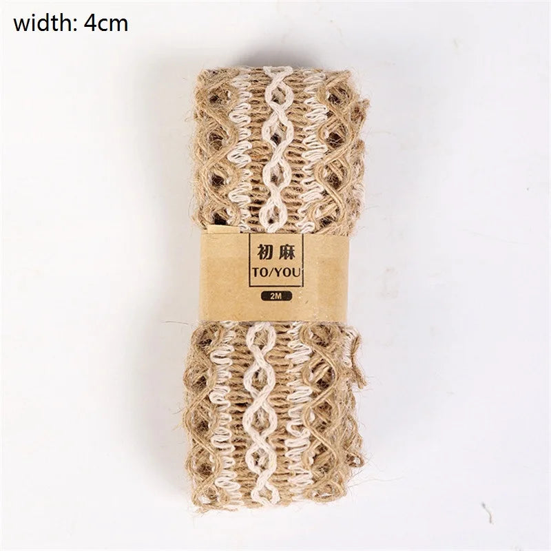 Juteband mit Spitze – Weihnachtsdekoration