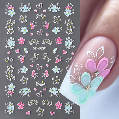 Nailsticker – Florale Reliefkunst