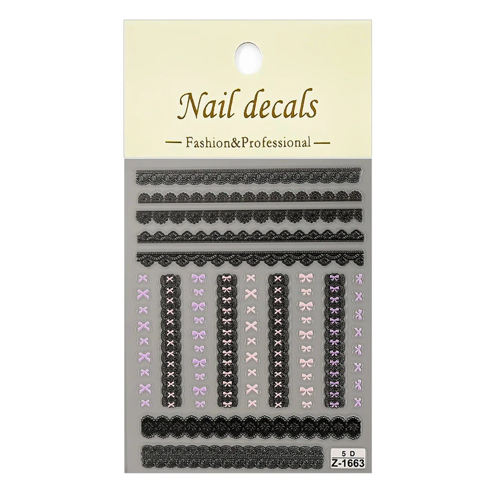 Nail Sticker – Schleifen & Spitzen-Look