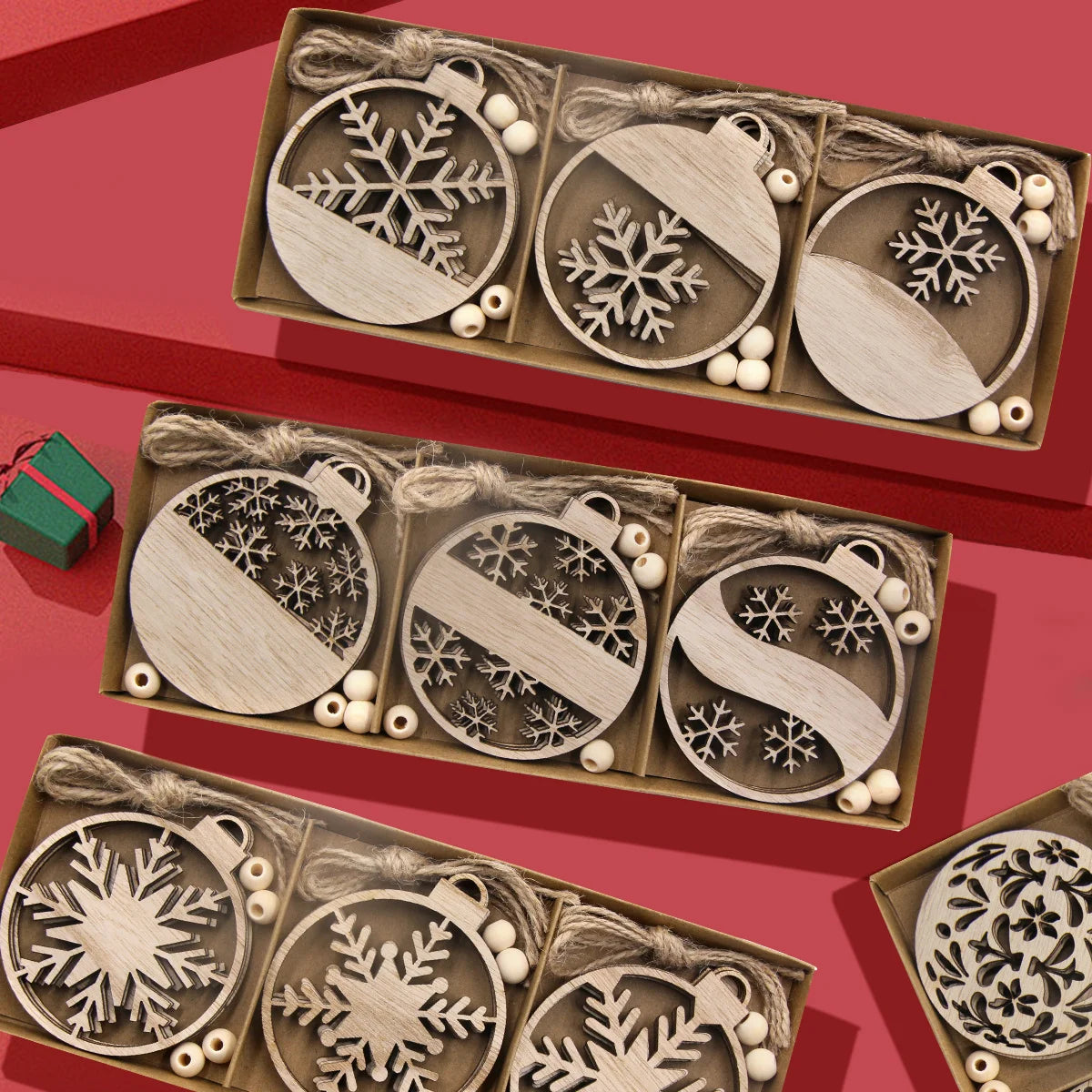 Weihnachten Anhänger – Schneeflocken Kugelform