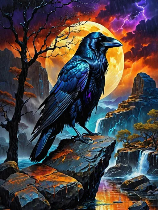 Malen nach Zahlen – Mystische Krähe