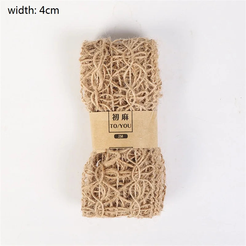 Juteband mit Spitze – Weihnachtsdekoration