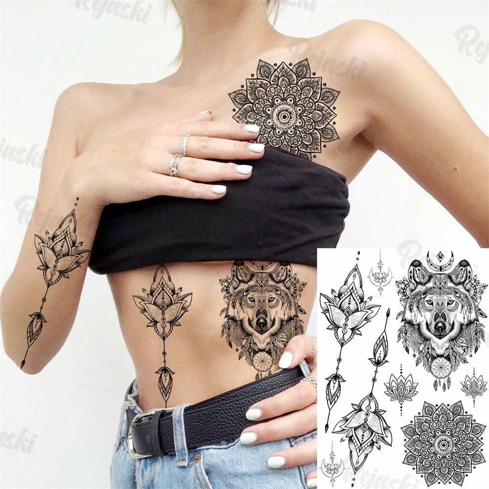 Festival-Tattoo Mandala – Temporärer Körperschmuck