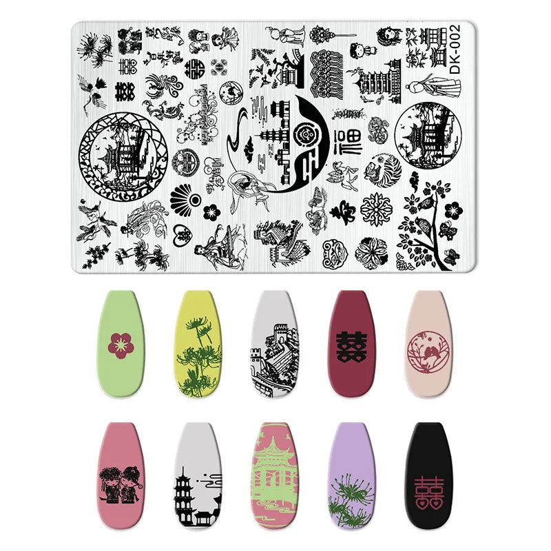 Nailart-Stempelplatte –  grenzenlose Designs - sunny.side-Productions