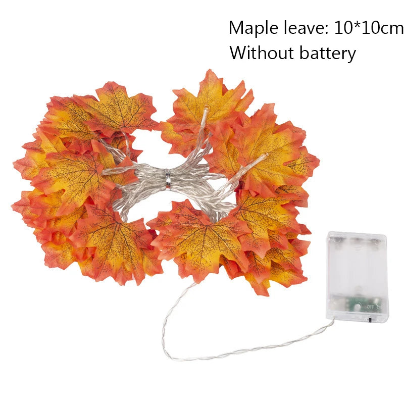 Herbstgirlande – warmes Licht & goldene Blätter