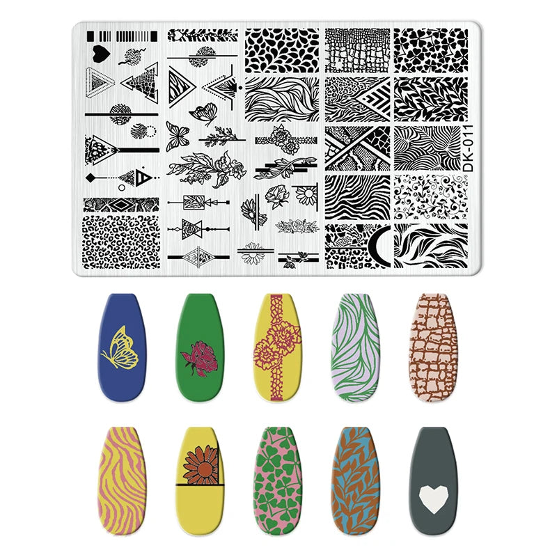 Nailart-Stempelplatte –  grenzenlose Designs - sunny.side-Productions