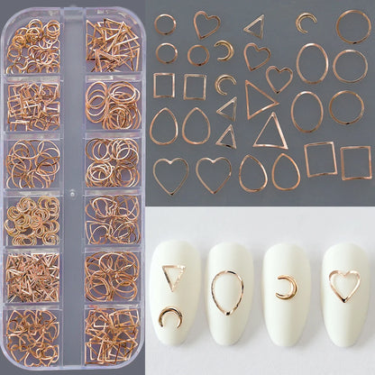 Nature Nail Charms – Metallic Deko