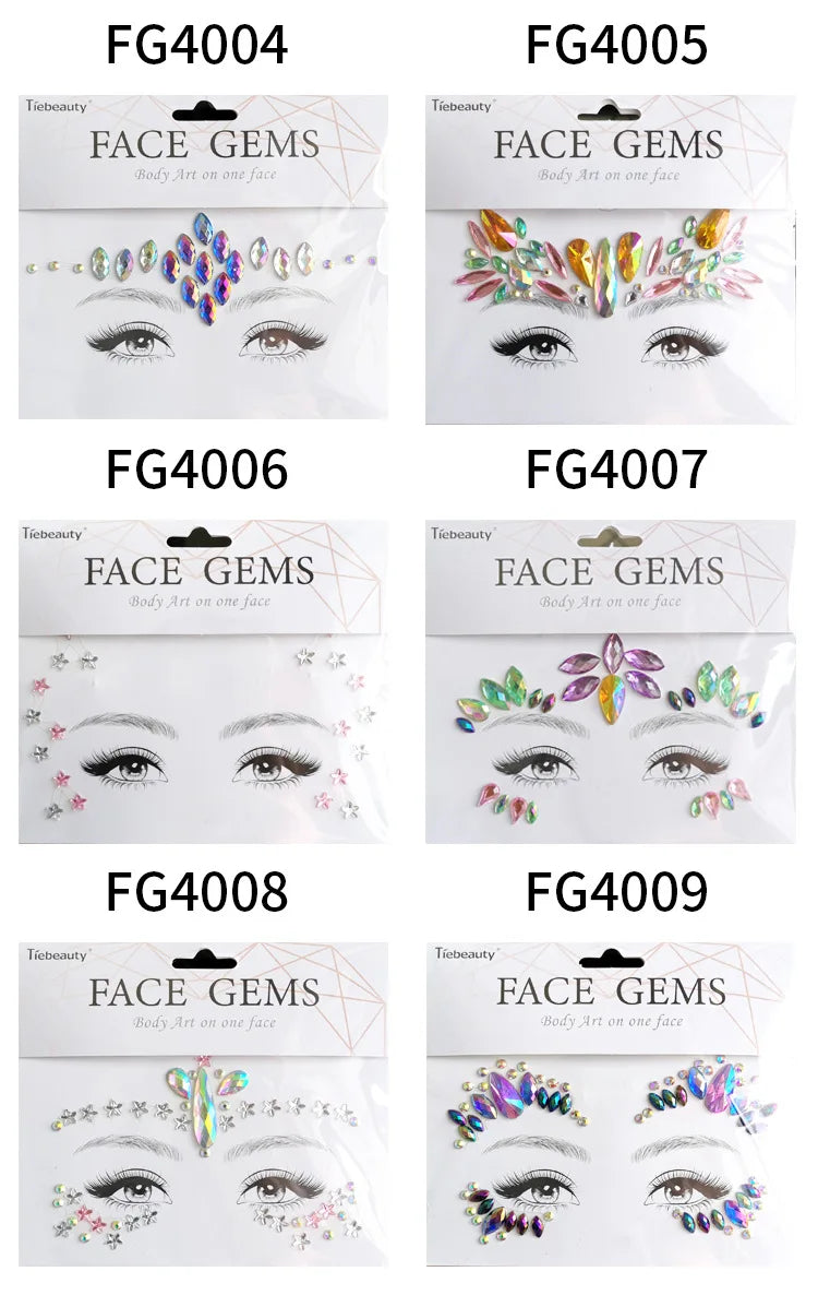 Face Gems Tattoo – Festival-Vibes
