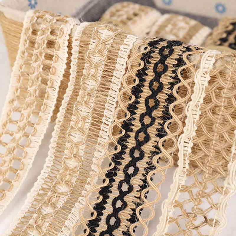 Juteband mit Spitze – Weihnachtsdekoration