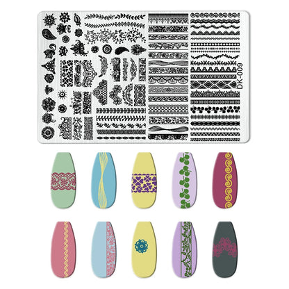 Nailart-Stempelplatte –  grenzenlose Designs - sunny.side-Productions