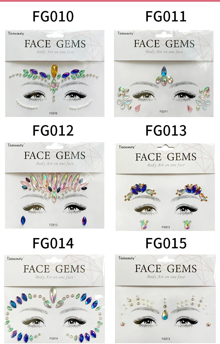 Face Gems Tattoo – Festival-Vibes
