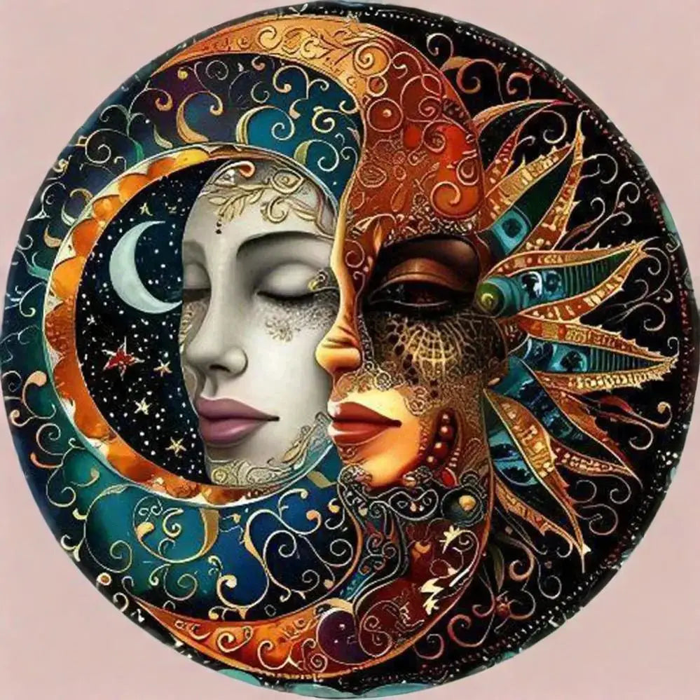 Boho-Kunst – Sun & Moon Mandala