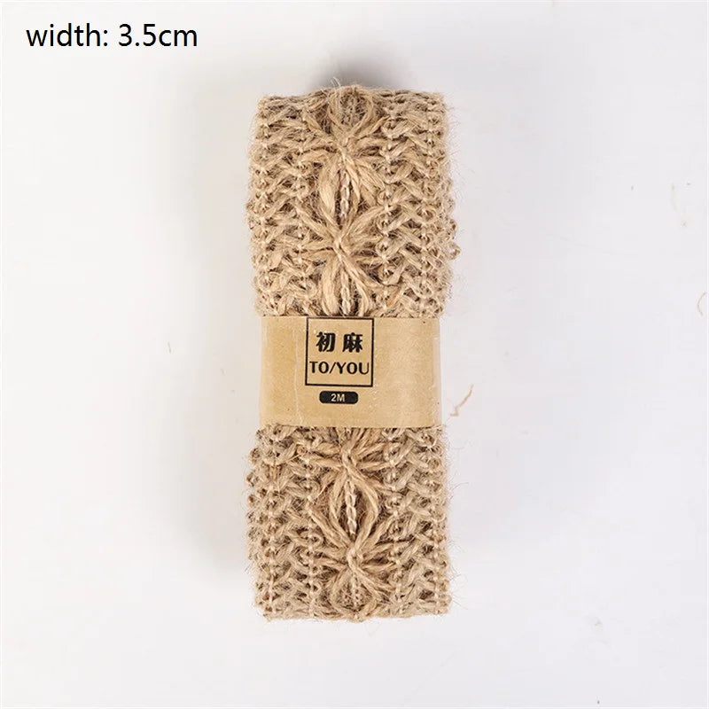 Juteband mit Spitze – Weihnachtsdekoration