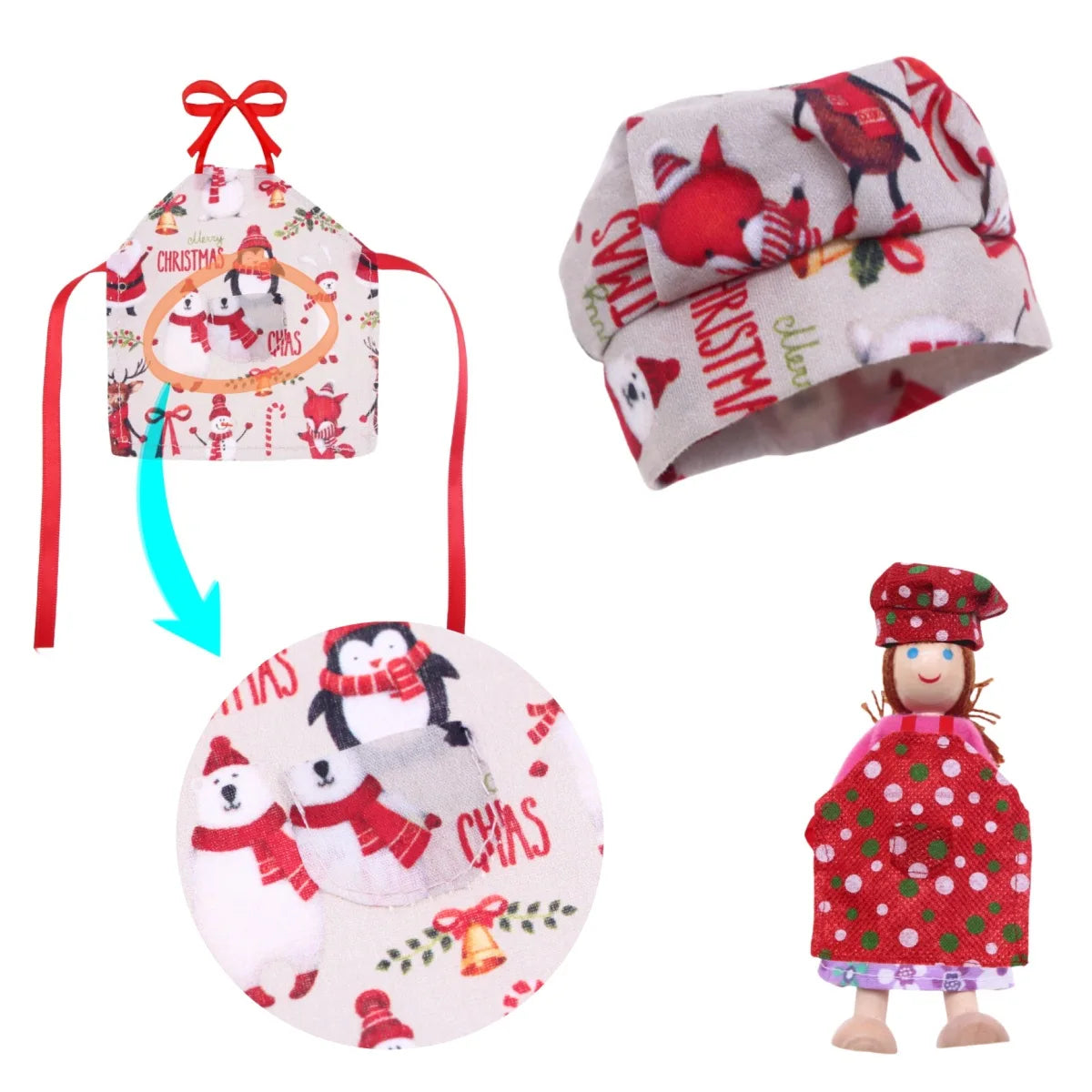 Wichtel Bäcker Outfit – Miniatur Weihnachtszubehör