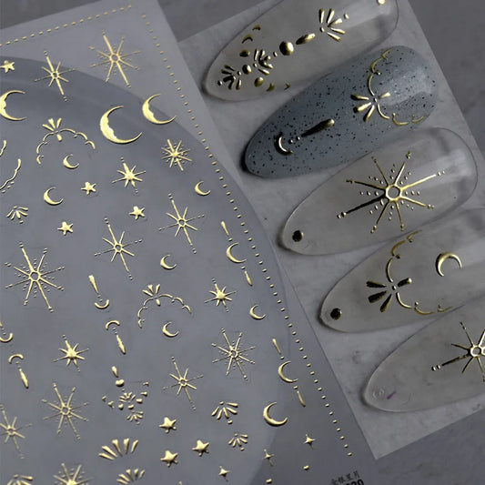 3D Nail Sticker – Sonne, Mond & Sterne