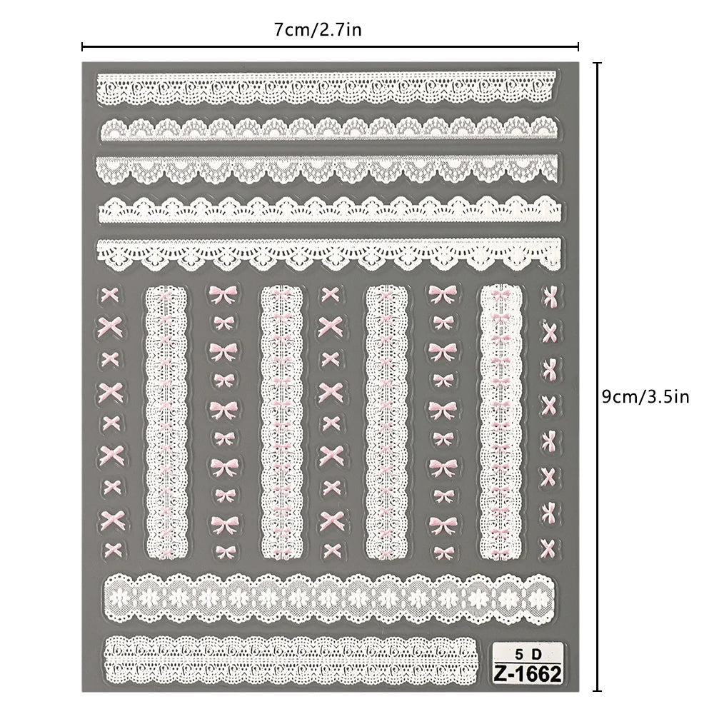 Nail Sticker – Schleifen & Spitzen-Look