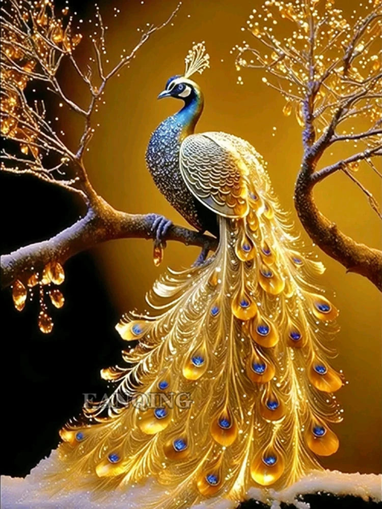 DIY Diamondpainting- Goldener Pfau